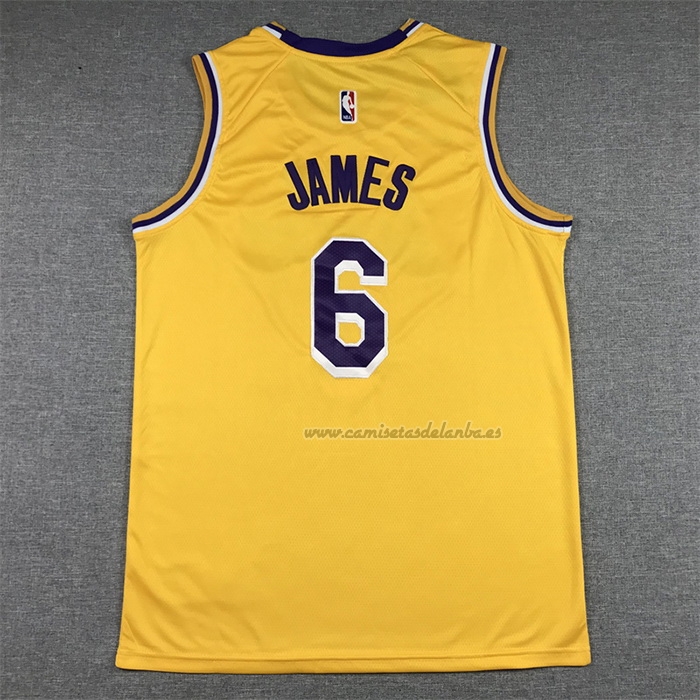 Camiseta Los Angeles Lakers LeBron James NO 6 Icon 2022-23 Amarillo